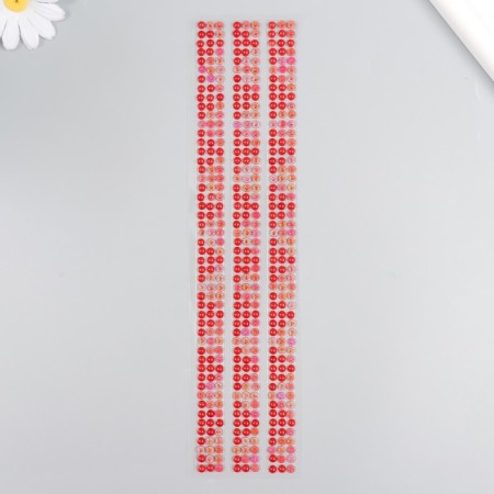 Stick plastic rhinestones "Pearls and flowers" mix 7x31 cm-2