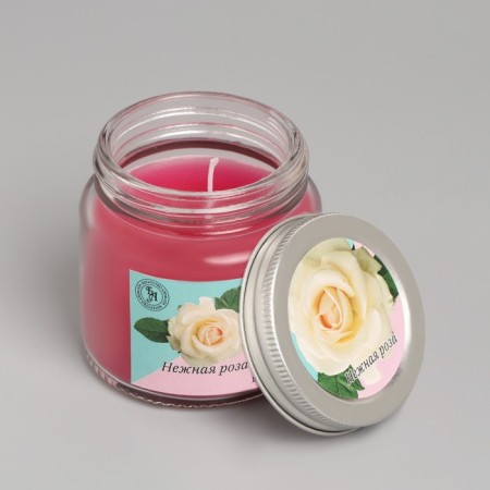 Aromatic candle in glass 6.3cm, 100ml, delicate rose-1