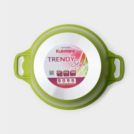 Trendy Style pan, 6 l, glass cover, anti -stick coating, green color-6
