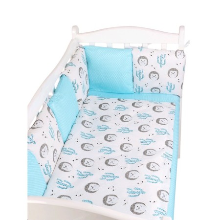 Pino in a crib, 12 items, a hedgehog print, calico-1