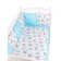 Pino in a crib, 12 items, a hedgehog print, calico