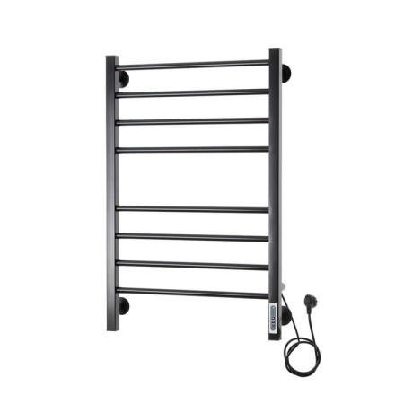 Domoterm electric heated towel rail "Cuba" P8, 500x800 mm, right, black matte