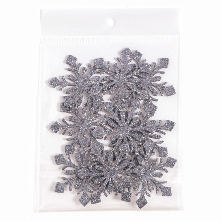 Decor "Snowflakes", set 9 pcs., Color silver-4