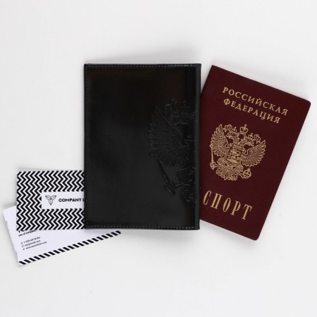 Cover for passport 5131 mr.president, black color, genuine leather-1