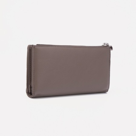 Women's wallet on the button, gray color-1