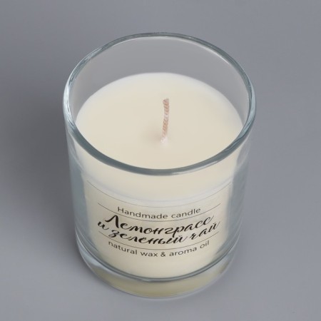 A candle in a glass flavored "lemongrass and green tea", 7x7 cm, 27 hours-4