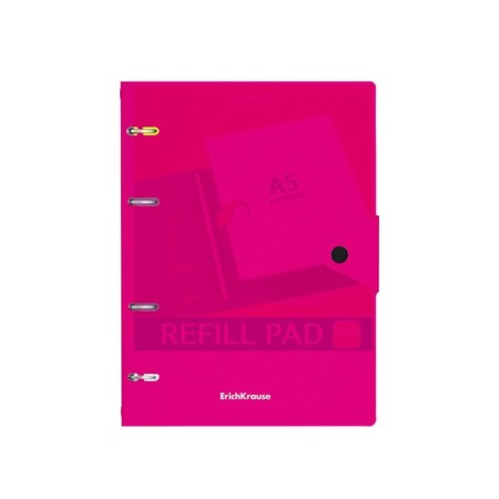 A notebook on the rings A5, 80 sheets in the Erichkrause "Neon", a plastic cover on the button, an offset unit, whiteness is 100%, mix-5