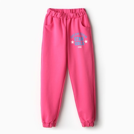 Pants for girls, raspberry color, height 140 cm