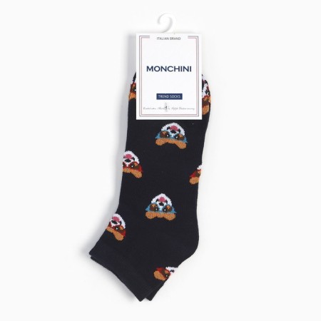 Women's socks "Corgi with glasses", blue color, size 38-40-4