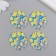 Acrylic decor "Yellow Flowers on Blue" 0.2x3.5x3.9 cm