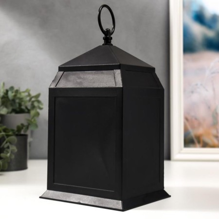 Nightlight "fireplace" led black 16x14x26 cm-3