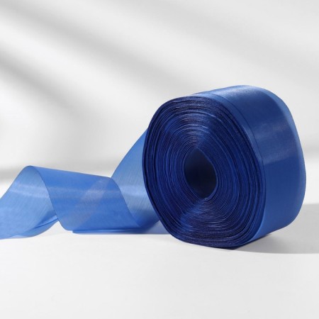 Nylon ribbon, 50 mm, 100 ± 5 m, blue color