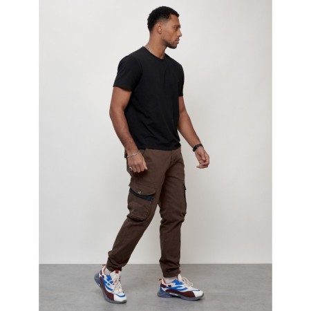 Cargo jeans men, size 48, brown color-2