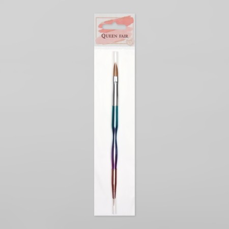 Brush for extensing and design of nails, bilateral, petal/point, 18 cm, rainbow color-4