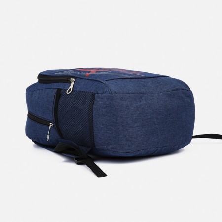 Male backpack on a zipper, 3 outer pockets, blue color-4