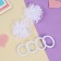 Hair set "cutie" (2 clamps, 4 elastic bands) lace, white