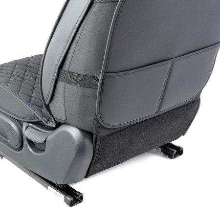 Frame caps for the front seats Car Performance, 2 pcs, alcantara, rhombus, black and blue-5