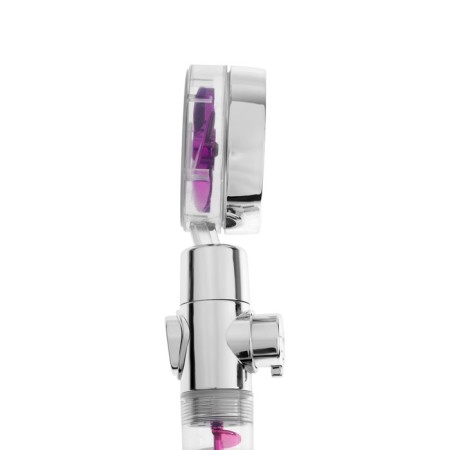 Shower watering can Zein Z4087, microdants, button "stop", fan, spiral, purple/chrome-5