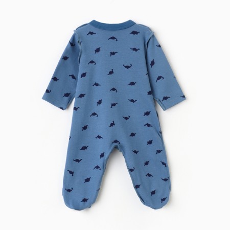Detail overalls with closed legs "Dino", blue color, height 62-4