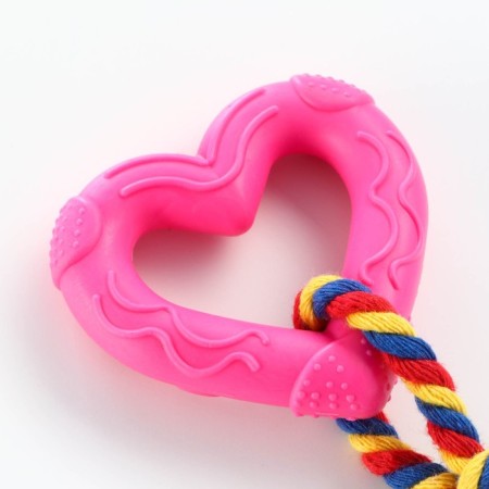 Игрушка "Сердечко с канатом", 7 см, розовое-2