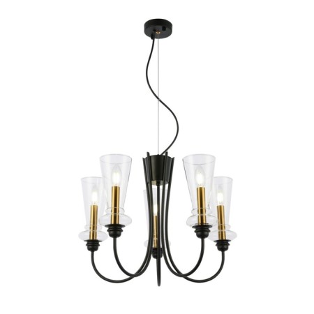 Suspended EVOLUCE lamp. Sle112403-05. Rammo. 5x40 watts, E14, 54x54x44 cm, black color