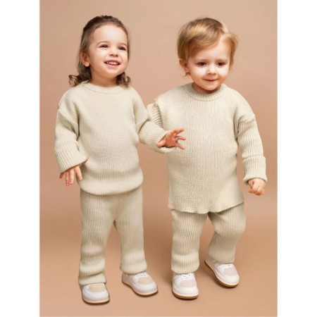 Knot -knitted suit Amarobaby Noodles, height 86 cm, milk color-1