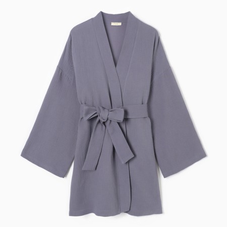 Women's robe KAFTAN BASIC Size 44-46, gray-blue-5