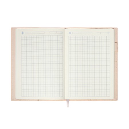 Organizer, A5, 128 sheets, a cage, the cover of the leatherette, with a side bookmark, "business", beige-5