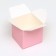 The box is folding, square, pink, 8 x 8 x 8 cm,