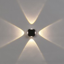 Facade lamp “Cube”, FSD-064, 4 watts, 3000k, 2 rays, IP65, 220 V, plastic, black