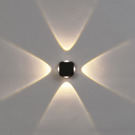 Facade lamp “Cube”, FSD-064, 4 watts, 3000k, 2 rays, IP65, 220 V, plastic, black