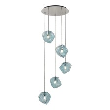 Светильник подвесной St Luce. SL1175.113.05. Portici. 5х40 Вт, E14, 48х48х21 см, цвет хром
