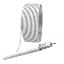 Coaxial cable RG-6U, 75 Ohms, CCS/(braid AL 48%), PVC, white color, Bay 20 m, Simple