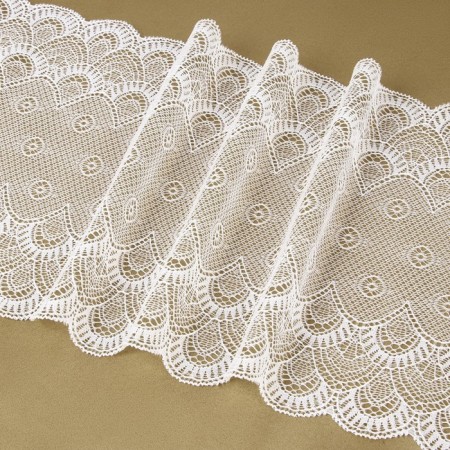Lace elastic fabric, 190 mm × 2.7 ± 0.5 m, white color-2