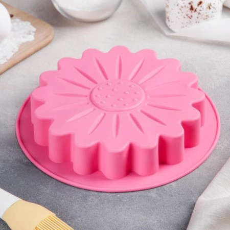 Baking shape of the share of “gerbera”, silicone, d = 23 cm (internal d = 19 cm), mix color-5