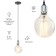 Lamp E27, wire 1 m, chromium color