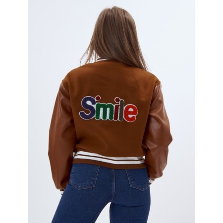 Brown Bomber leather bomber, size 48-4