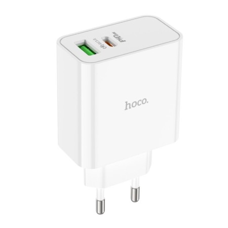 Network charger Hoco C113A, 1 Type-C, 1 USB, 65 W, PD + Qc, white-4