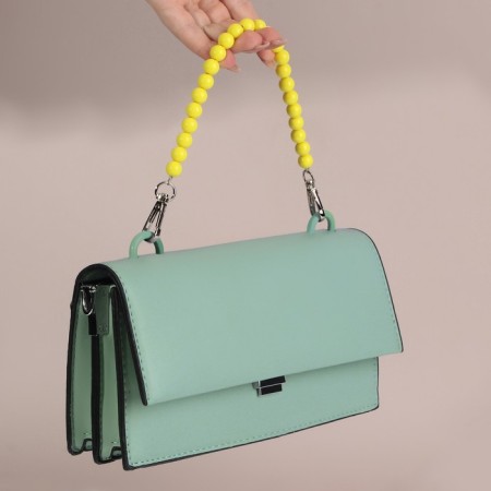 Handle for bag, beads, d = 10 mm, 30 cm, yellow color-4