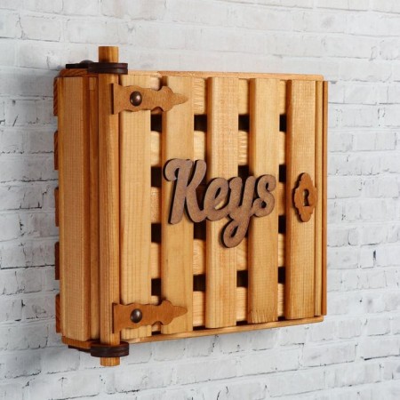 Wooden Keyline "Keys", dark, 20 x 20 x 6 cm-3
