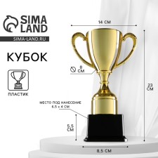 Cup 053A, award figure, gold, plastic stand, 23 × 14 × 8.5 cm.