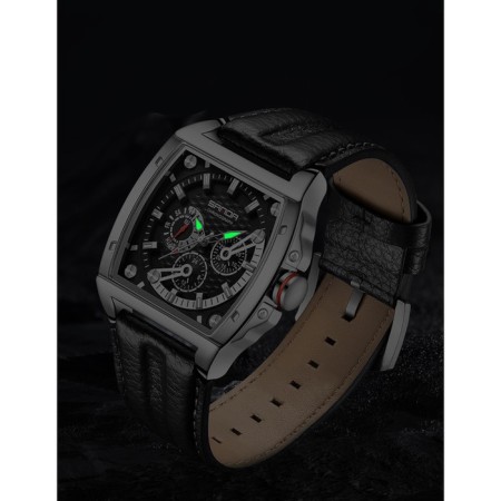 Watch of wrist, d-4.8 cm, chronograph, luminous, waterproof, skin strap-1
