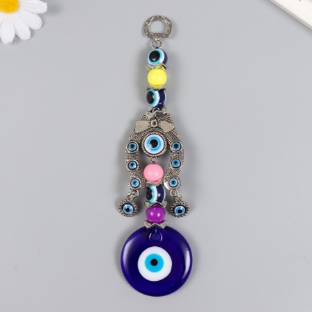 Suspension from the evil eye "Snowman with a bow" 20.5 cm mix