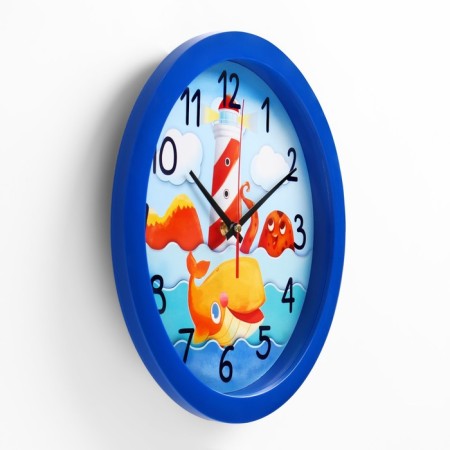 Wall watches, D-28 cm, children's, "sea inhabitants", silent-1