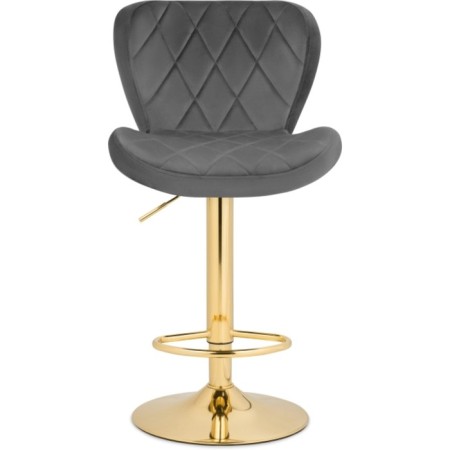 Barrier stool Porch metal/velor, gold/gray 47x53x89 cm-1