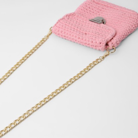 A chain for a bag, with carbines, metal, flat, 18 × 13 mm, 120 cm, gold color-2