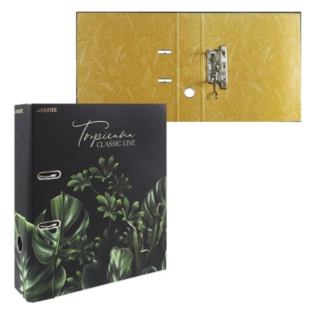 A4, 75 mm, Devente tropicana, laminated cardboard, black/green, collapsible.-5