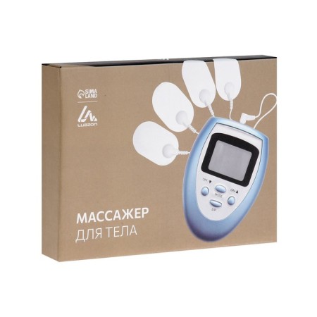 Body massage Luazon LEM-29, myostimulator, 3 modes, 4 electrodes, 2HAAA, blue-4