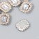 Decor for creativity plastic, rhinestones "octagonal medallion" nr 10 pcs white 1.8x2.4 cm