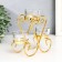 Summary metal, glass for 3 candles "curls" d-4.5 cm gold 14x7.5x15 cm